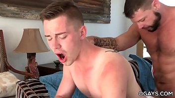 Fucking my uncle on the sofa at home