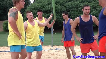  Gay athletes have an orgy with the rival team!