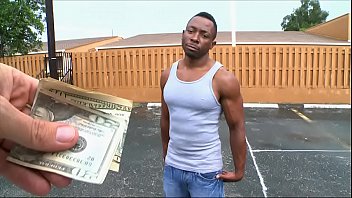  The black guy fucks a white boy in the van