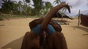  Minotuar fucks a lizard and cums deep inside him – wildlife