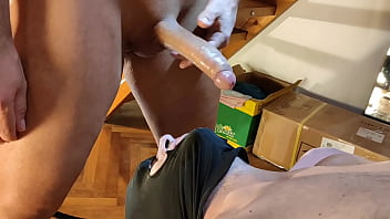  A friend of mine throatpie my sissy slave in a gagging throatfucking hd