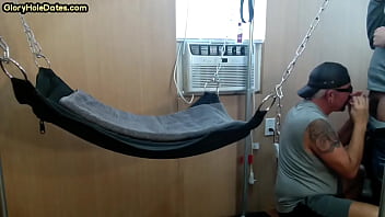  Gloryhole gay drilled in anal hole by stud in missionary