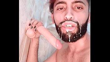 Young latino camilo brown hot deepthroat, anal and facial with a 9inch cumming dildo big load