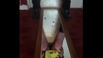 Bisexual crossdresser mark wright stands over a mirror lifts up his dress puts his hand down his girllie thongs pulls his cock and balls out then shoots a cumshot all over the mirror