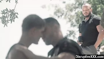  Cheating Husband Gets Caught Watching Muscular Gay Hunks Fuck Outdoor