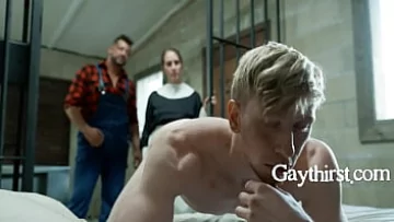  Solitary Twink’s Anal Breeding Behind Bars
