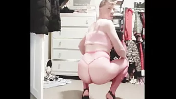 Skinny Femboy in Pink Thong and Fishnets Gets Naughty – Gay Amateur Porn