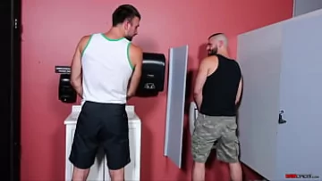  Muscular Hunk Jake Stuffs Mason’s Ass in Bathroom Erotic Encounter
