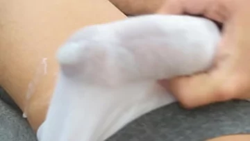 Skinny Black Teen Cums in White Underwear – Amateur Solo Masturbation