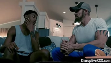 Hung Black Stud Barebacks Muscular Coach in Intense Gay Session