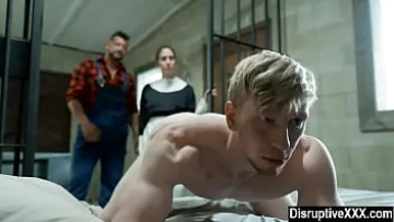Muscular Gay Hunk Thrusts Deep in Rough Anal Session
