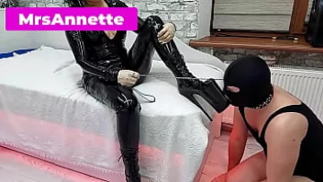 Submissive Slave’s Extreme Anal Pegging and Shoe Worship