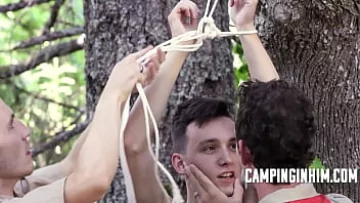  Camp Bullies Force a Boyscout to Submit to a Hard Threesome