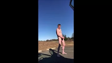  Caught Wanking Barefoot in Public Park: Gay Amateur Handjob Action