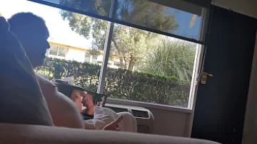 Public Masturbation Exposure: Dirty Old Man in Daylight Motel