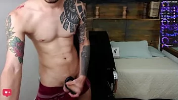Hot Latin Stud Jerks His Big Cock on Webcam