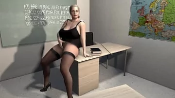  Curvy MILF Teacher Can’t Resist Fingering Her Wet Pussy in Front of Adoring Students