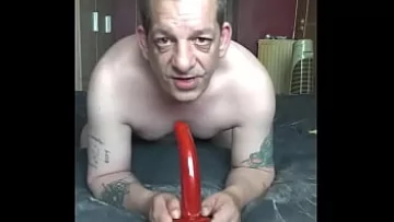 Bisexual Mark Wright’s Ass to Mouth Deepthroat on Dildo Cock