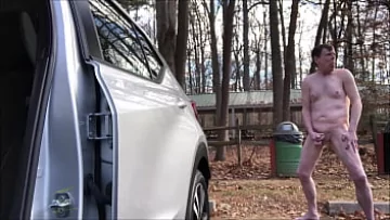 Daddy Gets Naughty Handjob and Cumshot in Public Park