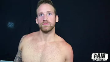 Tattooed Muscle Jock Gets Raw and Rough Blowjob with Blindfold