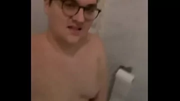  Extreme Toilet Tits Play: Young Nerd Gets Kinky with Uncut Dick and Nipple Stimulation