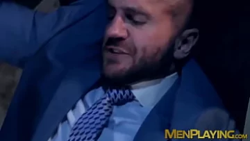 Handsome Executive Gets Anonymous Gloryhole Blowjob and Anal Pounding in the Office